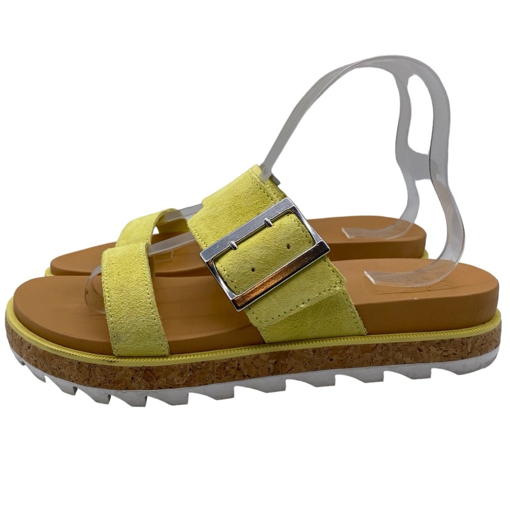 Sorel Sandals Roaming Slide Yellow Suede Leather Casual Chunky Colorful Size 8 - Picture 11 of 11
